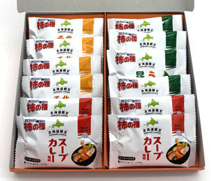 北海道限定 亀田の柿の種 3種アソートBOX 北海道チーズ味・うに風味